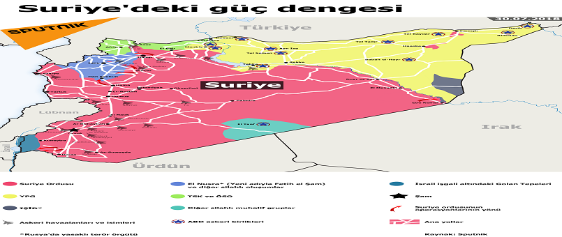 Suriye’deki son durumun haritaya yansıması
