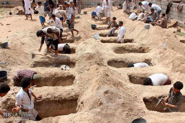 تقرير مصور/ الأهالي يدفنون شهداء مجزرة ضحيان في صعدة اليمنية