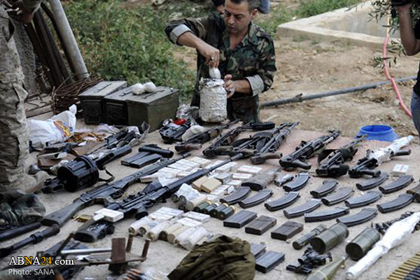 Syrian forces discover weapons, ammo left behind terrorists in Damascus