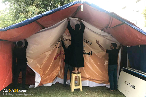 Photos (1): Preparation of AhlulBayt World Assembly's booth in Karbala