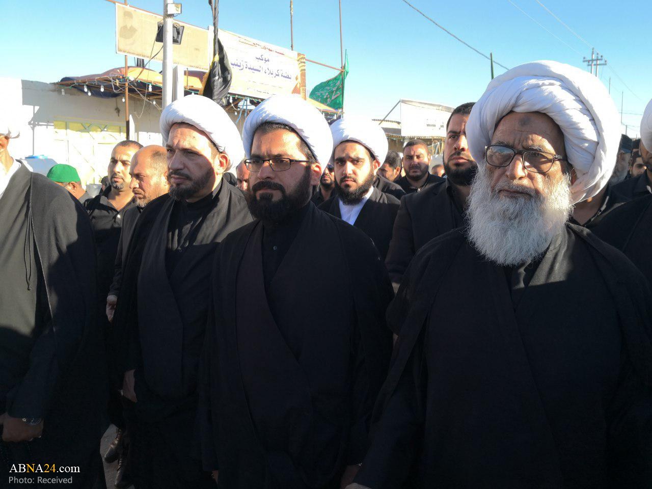 تقرير مصور/ آية الله الشيخ "بشير النجفي" في مسيرة أربعينية الامام الحسين (ع)