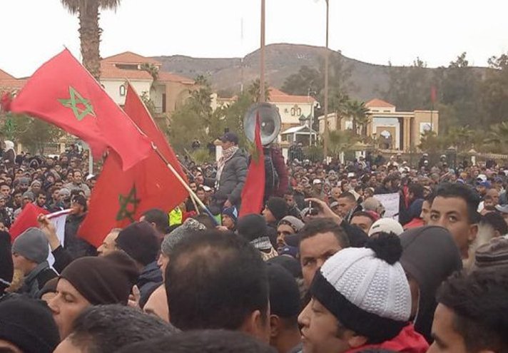  إصدار أحكام بالسجن بحق 16 متظاهرا في مدينة جرادة بالمغرب