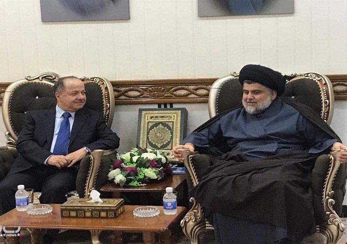 الصدر يستقبل بارزاني في النجف الاشرف