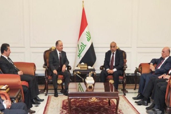 بارزاني نجح في اقناع عبد المهدي بزيادة موازنة أقليم كردستان 