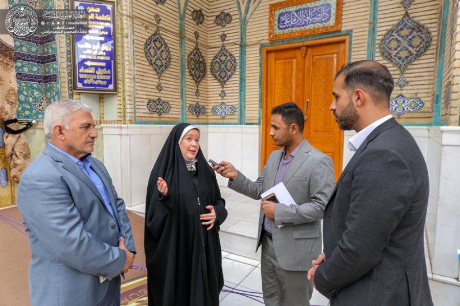 الكاتبة الفنلندية (ايلينا هيرفونين): زيارتي لمرقد الإمام علي (ع) حلمٌ كان يراودني