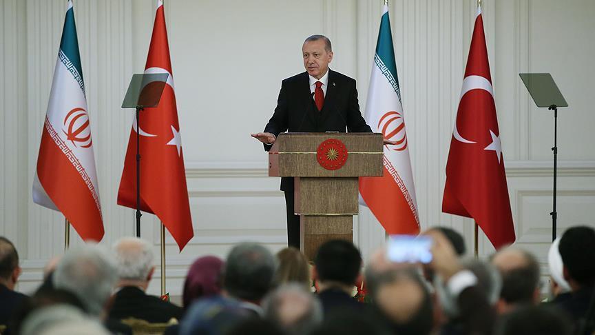 اردوغان يؤكد رفض بلاده بإنهاء العلاقات الاقتصادية مع ايران بسبب العقوبات الامريكية