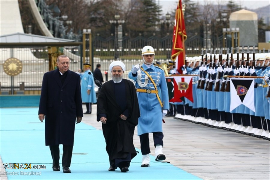 اردوغان يستقبل الرئيس روحاني رسمياً في أنقرة + (صور)