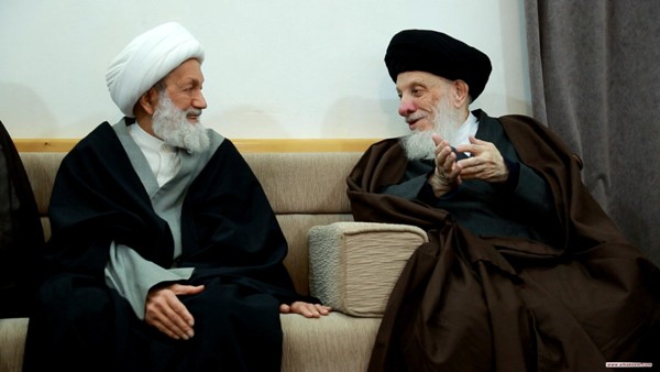الشيخ عيسى قاسم يلتقي بالمرجع الحكيم والنجفي 