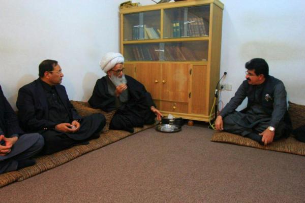 المرجع النجفی يستقبل رئيس مجلس الشيوخ الباكستاني