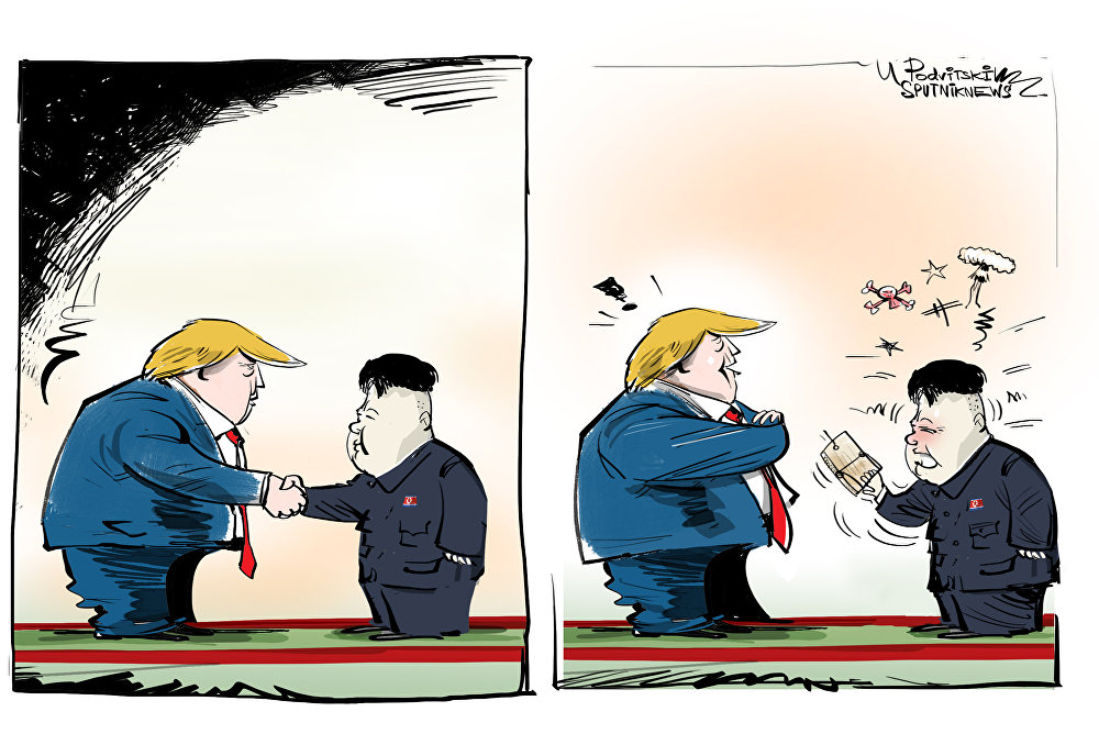 کاریکاتیر/ ترامب يتصافح ويفرض العقوبات 