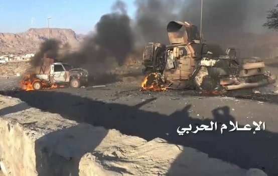 تدمير طقم عسكري محمل بمرتزقة الجيش السعودي قبالة نجران 