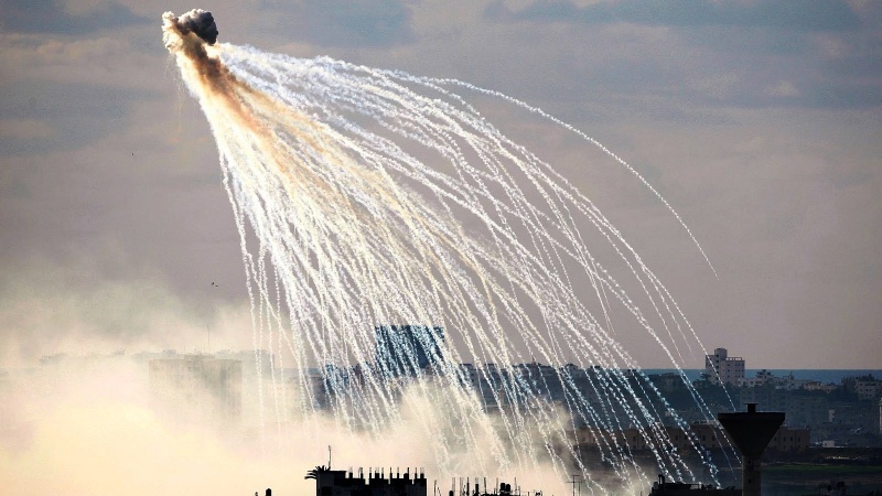 シリアで、米主導有志連合軍が禁止兵器の白リン弾使用