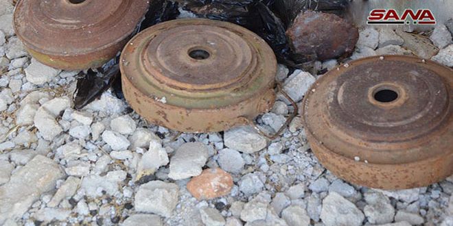 Martyrs et blessés dans l’explosion de mines abandonnées par les terroristes dans la banlieue d’Alep