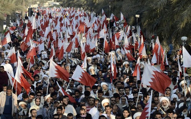 بلدة عالي البحرينية تخرج في مظاهرة ضد التطبيع وتضامنا مع المعتقلين