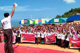 ေကာ့ေသာင္းၿမိဳ႕ ေျခဥျပင္ဆင္ေရးေထာက္ခံပြဲ လူဦးေရ တစ္ေထာင္ခန္႔ တက္ေရာက္