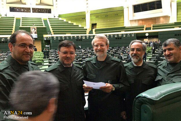 Iranian lawmakers wear uniform to support IRGC (+Photos)