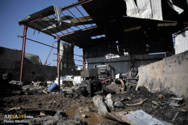 Photos: Saudi warplanes target Yemeni factory in Sana'a
