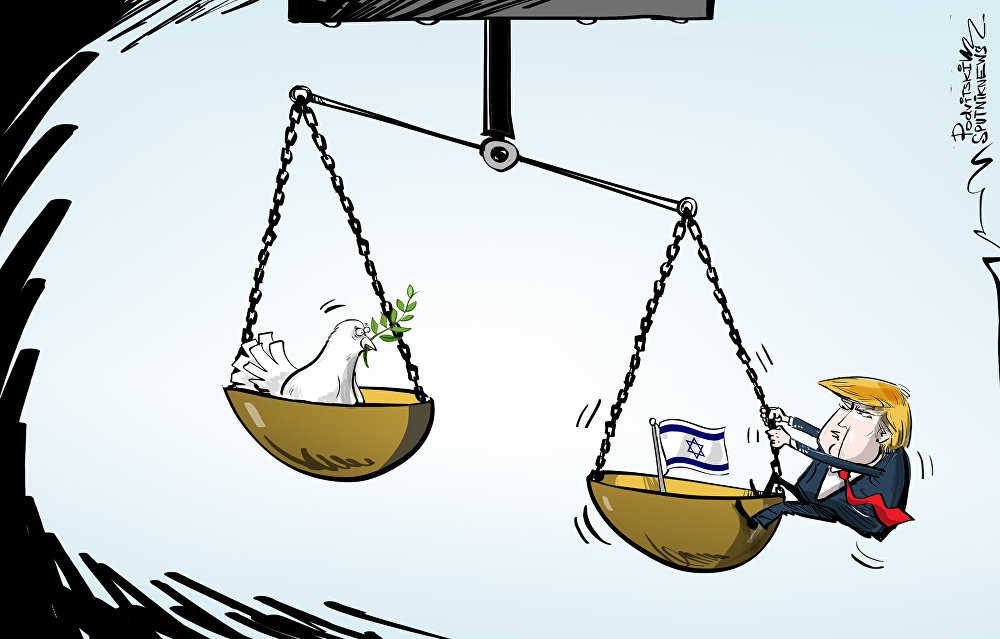 کاریکاتیر/ ترامب يدعم اسرائيل في عدوانها على غزة
