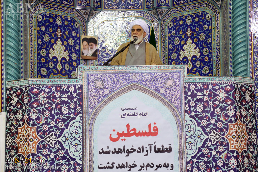 Photos: Ayatollah Akhtari speaks in Int’l Quds Day in Qom