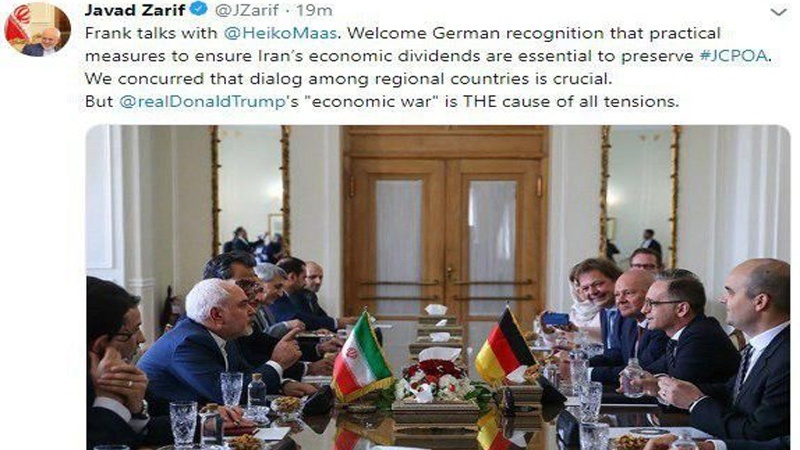 イラン外相、「米国による経済戦争は全ての緊張の元凶」