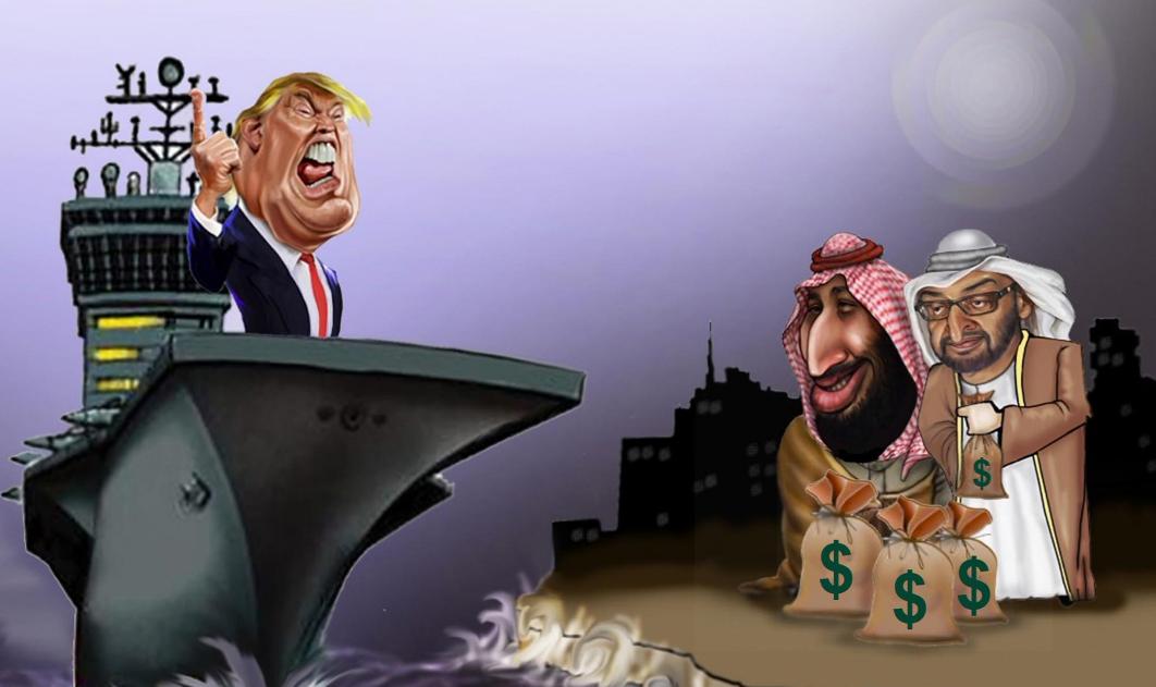 کاریکاتیر / ترامب يفرض جزية الحماية على دول عربية في الخليج الفارسي