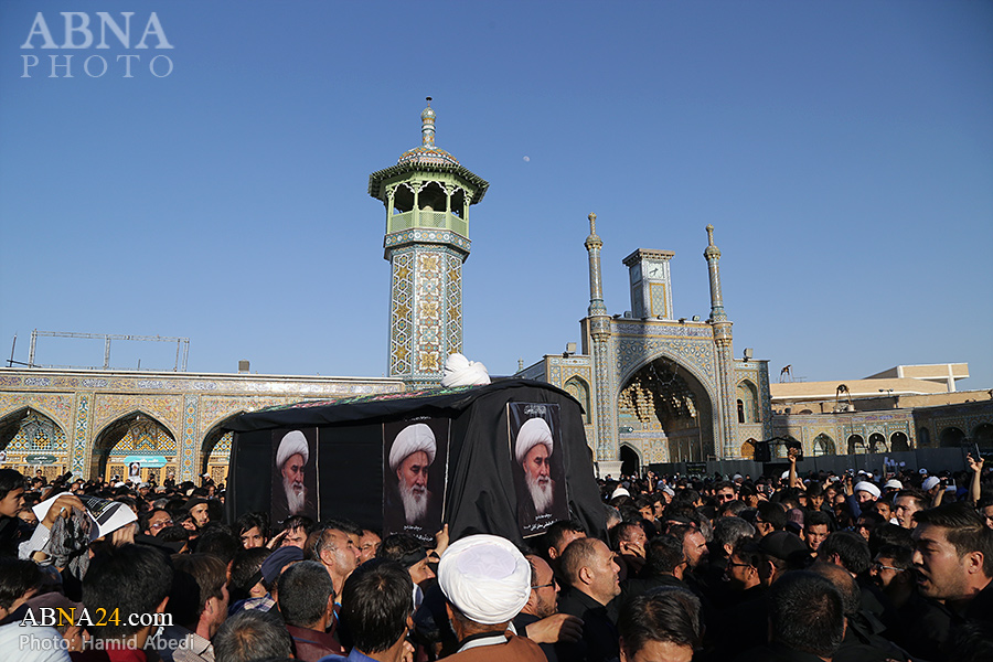 تقریر مصور/ تشييع جثمان المرحوم آية الله المحقق "الكابولي" في قم المقدسة 