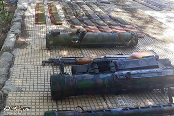 Weapons, ammos left behind by terrorists found in Damascus (+Photos)