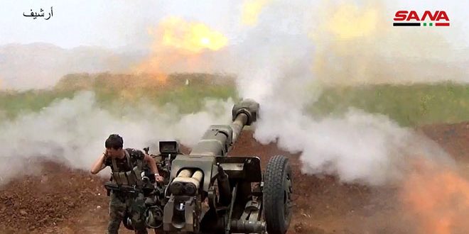 Coups concentrés contre les mouvements des terroristes dans les banlieues d’Idleb et Hama