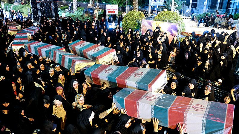 Tehranda şəhidlərlə vida mərasimi keçirilib