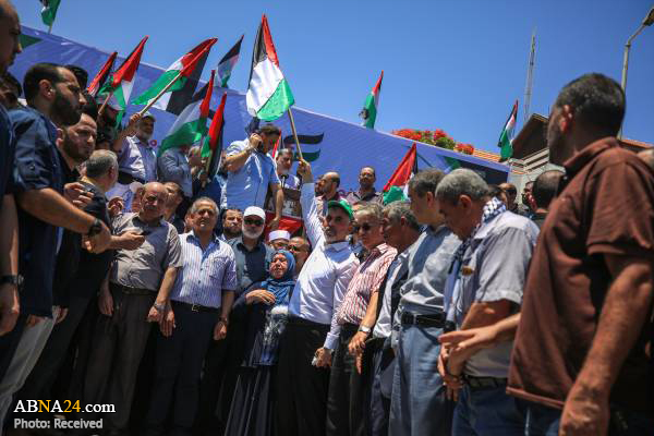 تقریر مصور/ تظاهرات واسعة في غزة ضد "صفقة القرن" بمشاركة قادة فلسطينيين