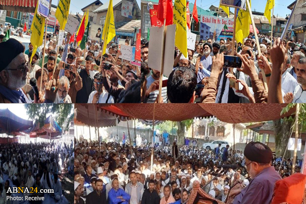 مظاهرات في كشمير تنديدا بالحظر الاميركي ضد "قائد الثورة الاسلامية" + (صور)