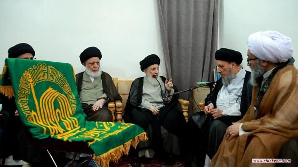 آية الله الحكيم يستقبل وفد العتبة الرضوية المقدسة
