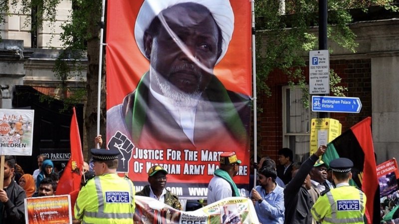 Kundgebung zur Unterstützung des nigerianischen Geistlichen Scheich Zakzaky in London