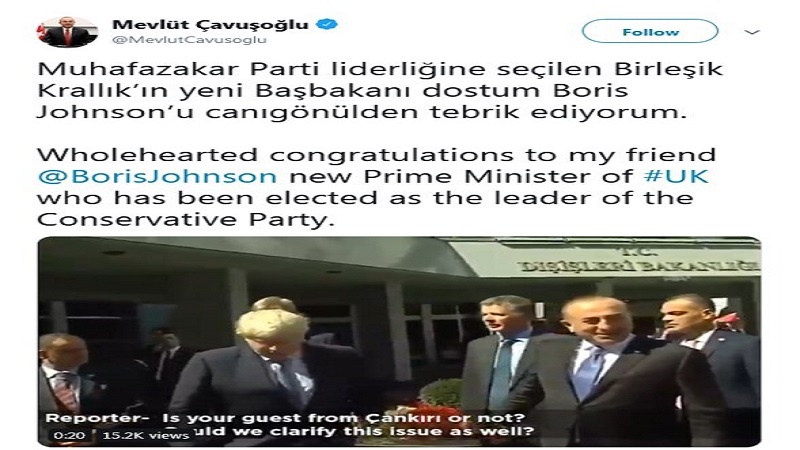 Erdoğan ve Çavuşoğlu'ndan İngiltere Başbakanı Johnson'a tebrik