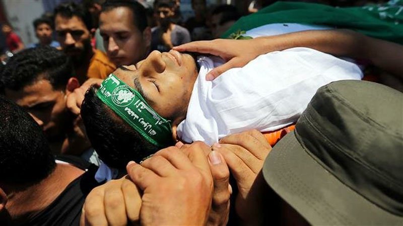 Mourners hold funeral for Palestinian martyred in Gaza protest