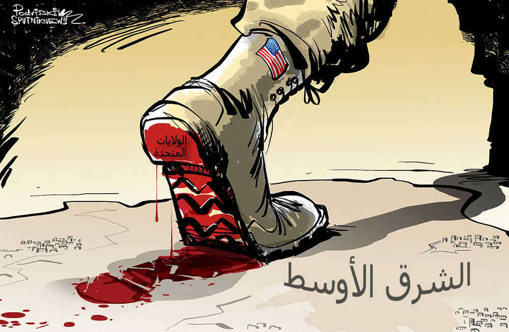 کاریکاتیر / القتل والدماء اينما تحل أمريكا