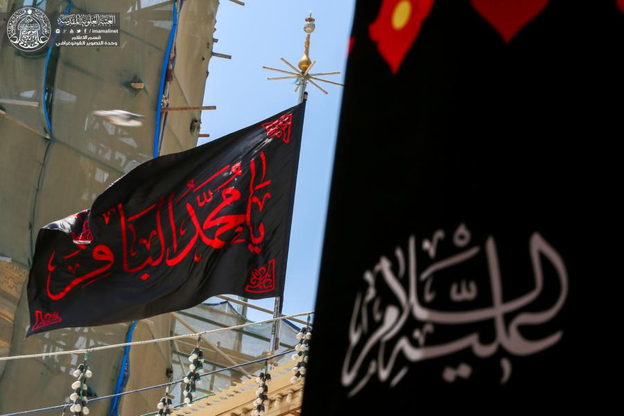 العتبة العلوية تتشح بالسواد وتستبدل راية القبة المباركة + (صور)