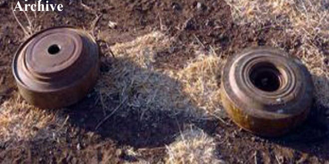 Six blessés à la suite de l’explosion d’une mine abandonnée par les terroristes dans la banlieue nord-ouest de Daraa