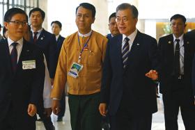 ကိုရီးယားသမၼတ ခရီးစဥ္အတြင္း ႏွစ္ႏိုင္ငံၾကား စီးပြားေရးဆိုင္ရာ နားလည္မႈစာခၽြ န္လႊာငါးခု ေရးထိုး