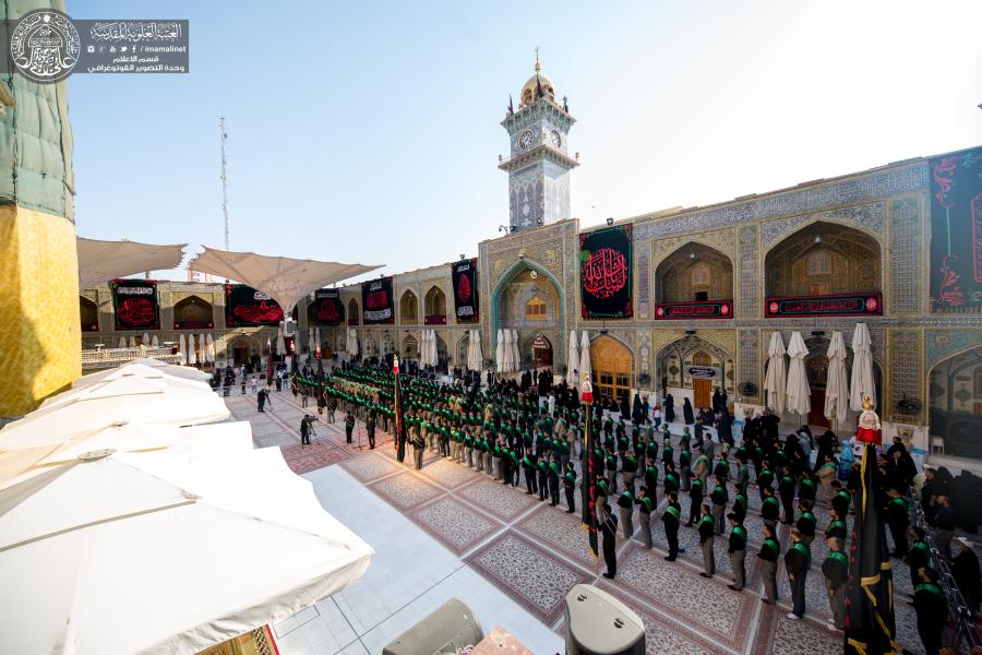 تقریر مصور/ منتسبو العتبة العلوية المقدسة يقيمون مجلس العزاء الحسيني في الصحن الحيدري الشريف 