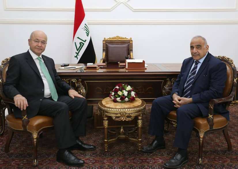 "صالح وعبد المهدي" يؤكدان على محاسبة المتورطين باستخدام العنف وحفظ سلامة المتظاهرين