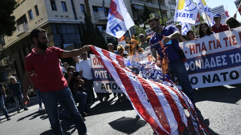 Yunanistan halkı, Pompeo'yu protesto etti