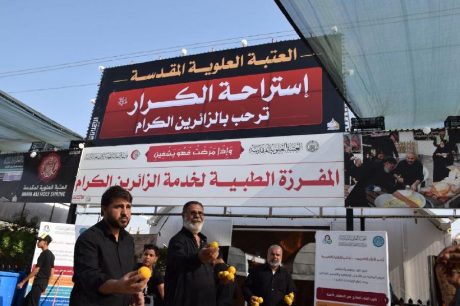 موقع ضيافة الكرار التابع للعتبة العلوية يواصل تقديم خدماته لزائري الأربعين جنوب النجف الأشرف+(صور)