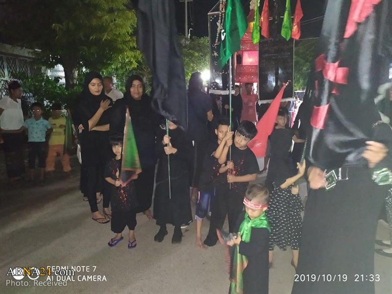 تقرير مصور/ مسيرات عزاء بمناسبة أربعينية الامام الحسين (ع) في مدينة بيايي بميانمار