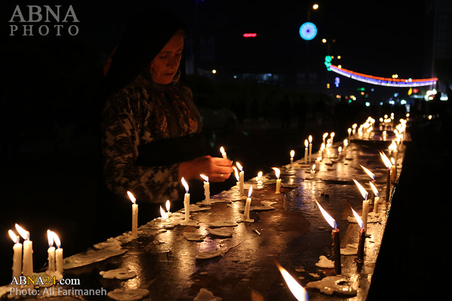 تقرير مصور/ اشعال الشموع ليلة أربعينية الامام الحسين (ع) في كربلاء المقدسة