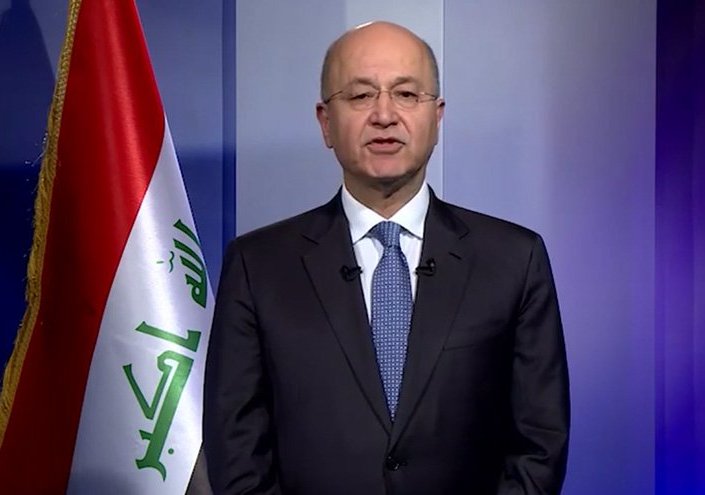 الرئيس العراقي: نحن مع المتظاهرين في ازالة الفساد