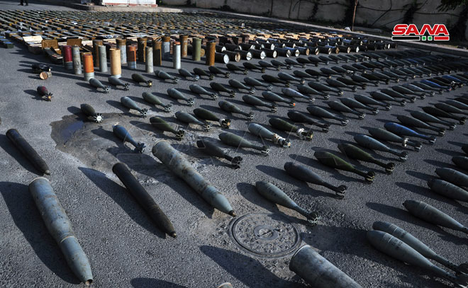 Large amounts of weapons, ammo left behind by terrorists discovered in southern Syria (+ Photos)