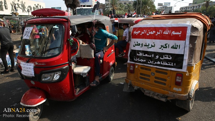 تقرير مصور/ التوك التوك في بغداد تحول إلى ايقونة الاحتجاجات ضد الفساد بالعراق