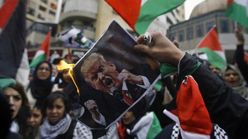 امریکہ اور اسرائیل کے خلاف فلسطینیوں کا غم غصہ