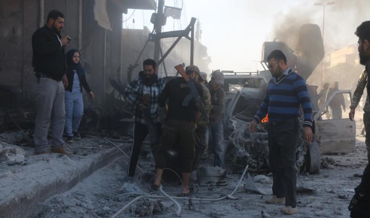 جرحى في انفجارين بريف حلب ومقتل جنديين تركيين في هجوم عند الحدود السورية